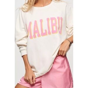 Free People Retro Brand “Malibu” Print Pullover Sweatshirt